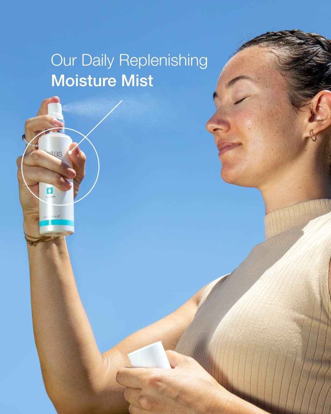 Sanitas Skincare Moisture Mist – Hydrating Hyaluronic Acid Spray, 3.4 oz