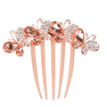 Sankuwen Flower Rhinestones Hair Comb – Style B (Champagne) | Elegant Wedding Accessory