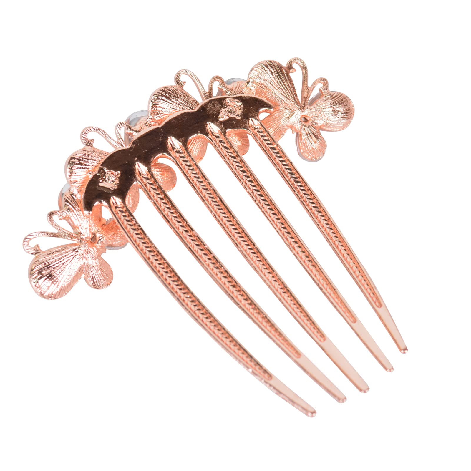 Sankuwen Flower Rhinestones Hair Comb – Style B (Champagne) | Elegant Wedding Accessory
