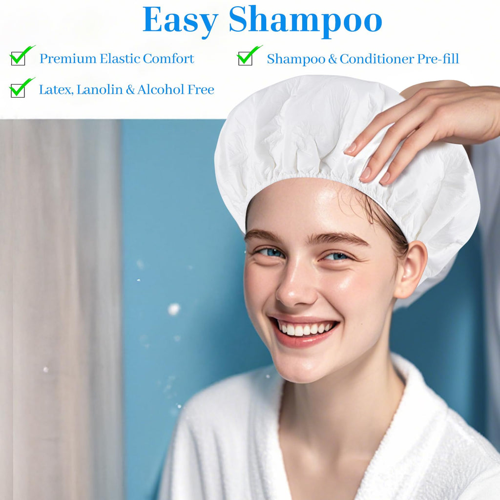 SANPUK Shampoo Cap 12 Pack – No-Rinse, Waterless Hair Care for Adults, Bedridden & Seniors