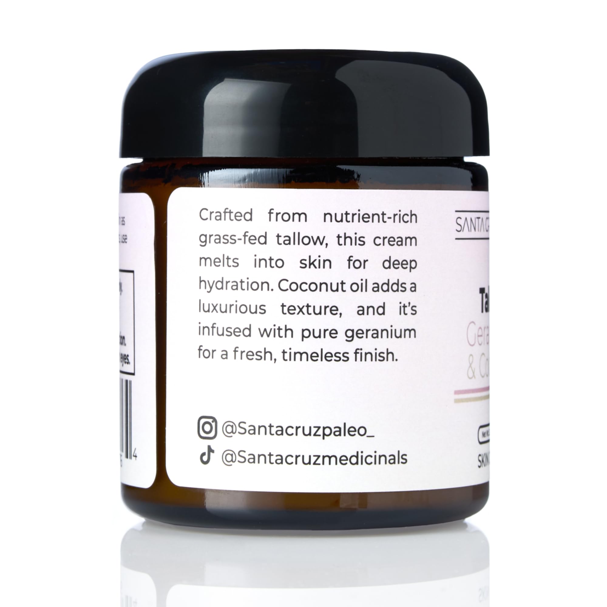 Santa Cruz Paleo Geranium & Coconut Moisturizer — Grassfed Beef Tallow Skincare