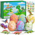 Sanyi Dino Egg Bath Bombs for Kids - 6 Colorful Bubbles & Toys Inside - Gift Ideas