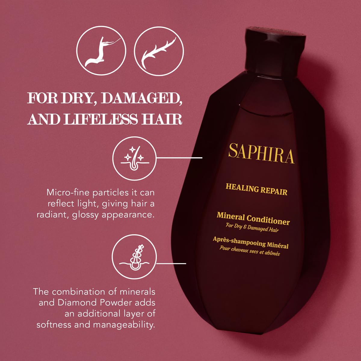 Saphira Healing Repair Conditioner 8.5oz / 250ml | Nourish & Detangle Hair