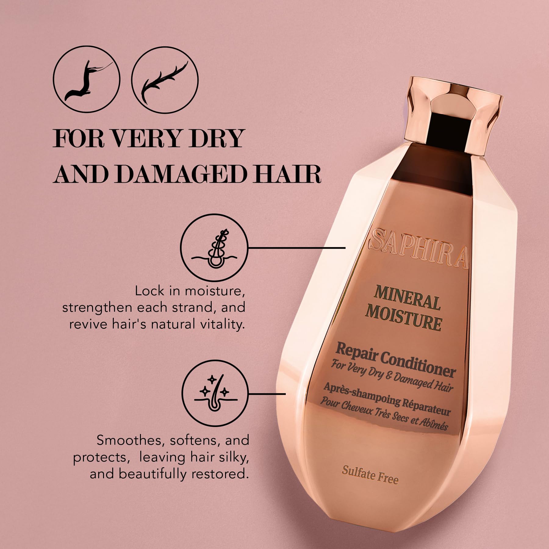 Saphira Mineral Moisture Repair Conditiner – 250 ml / 8.5 oz Hydrating Conditioner