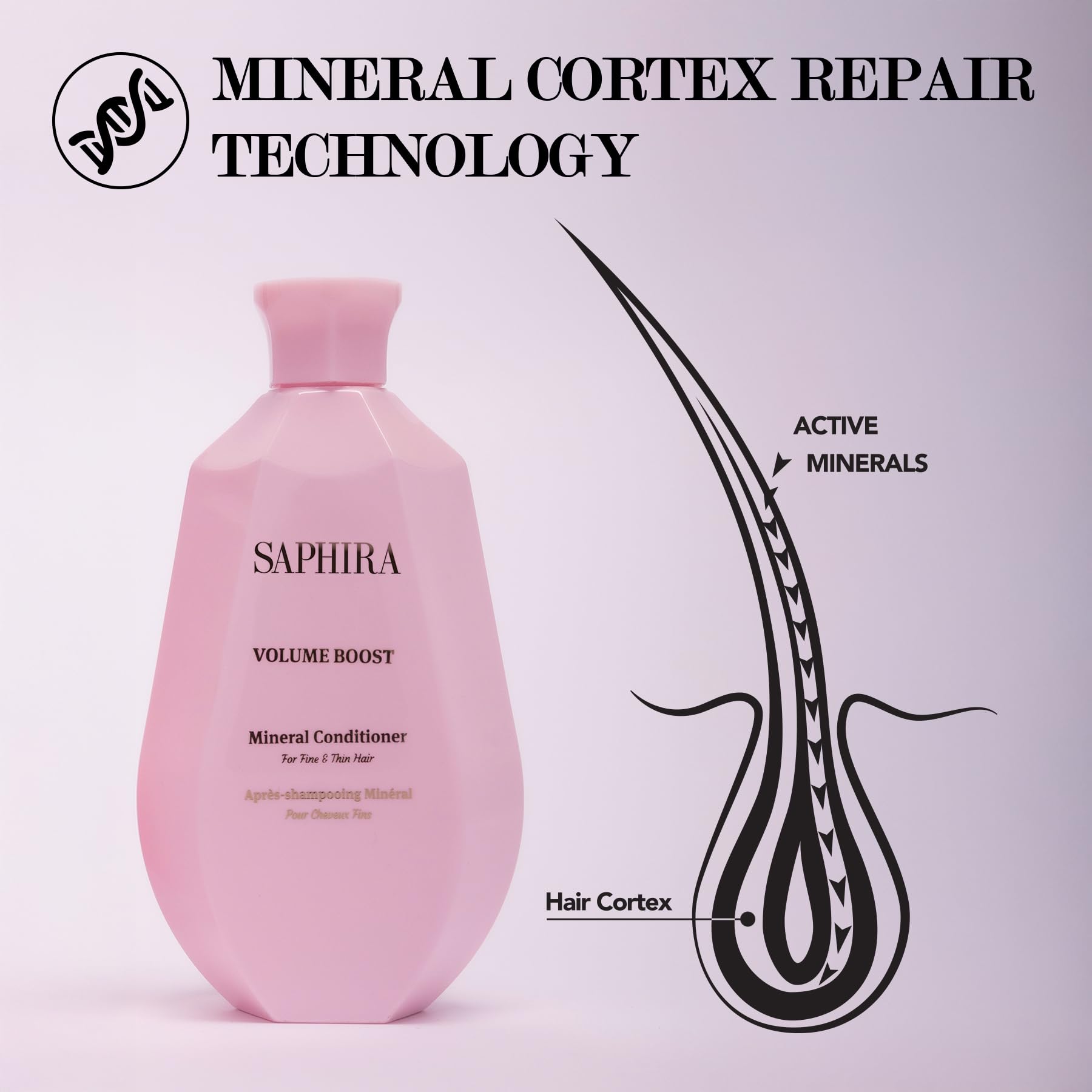 Saphira Volume Boost Conditioner - 8.5 oz / 250 ml | Lightweight Body & Lift