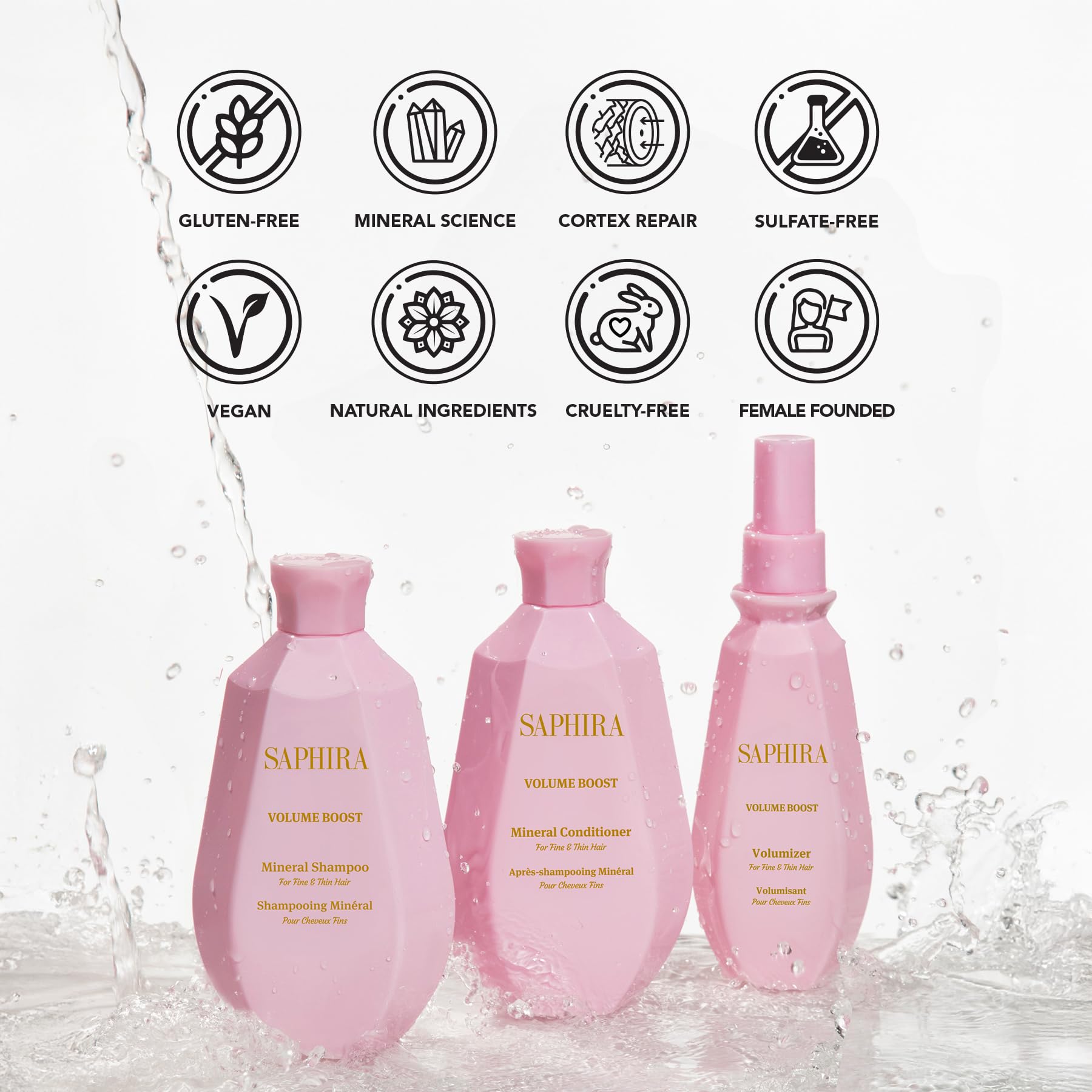 Saphira Volume Boost Conditioner - 8.5 oz / 250 ml | Lightweight Body & Lift