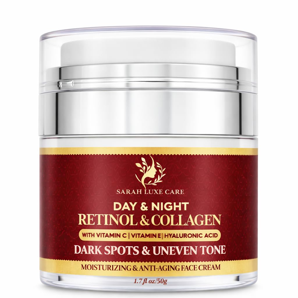 Sarah Luxe Care Dark Spot & Uneven Tone Cream | Retinol, Collagen & Hyaluronic Acid – 1.7 oz