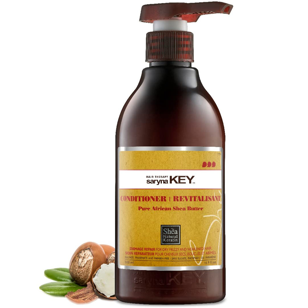 Saryna Key Damage Repair Treatment Conditioner – Pure African Shea Butter Hydration for Dry, Frizzy Hair (500ml/16.9oz)