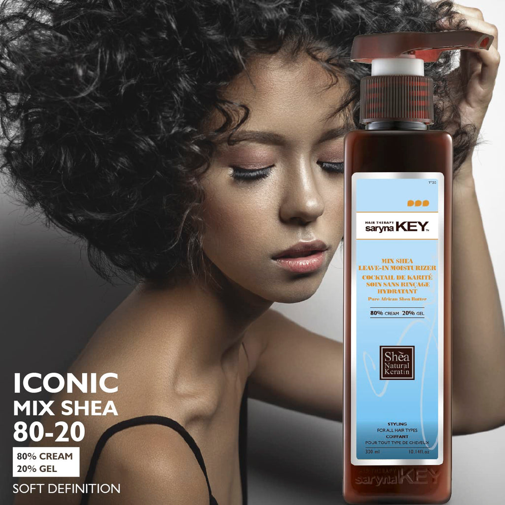Saryna Key Mixed Shea 80/20% Leave-In Moisturizer – Lightweight Hold for Soft Waves & Loose Curls (300ml/10.14oz)