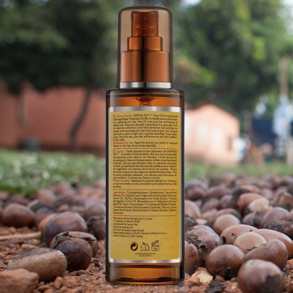 Saryna Key Hair Serum Repair Oil – Shea Butter Treatment for Frizz Control & Color-Safe Shine (1.87 oz)