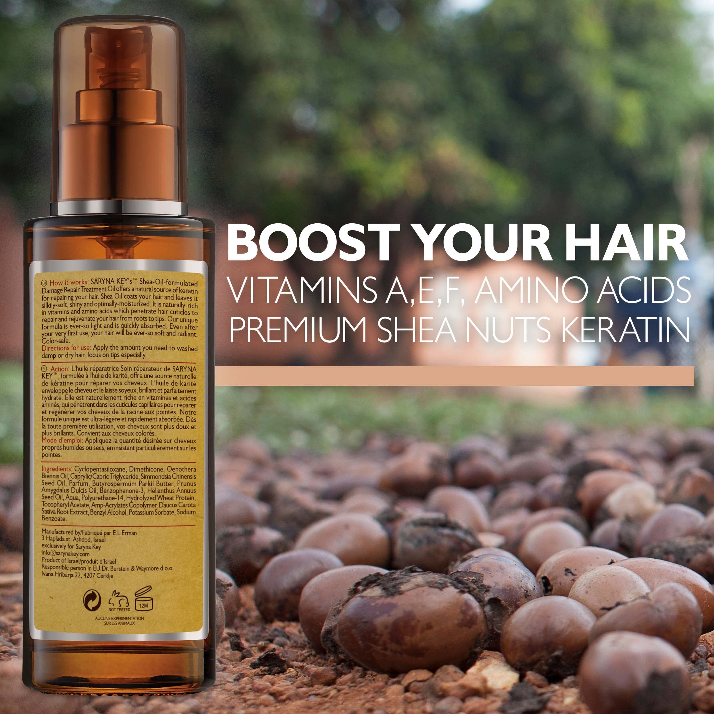 Saryna Key Hair Repair Oil – Shea Butter Serum for Damaged, Frizzy Hair (3.55 oz)