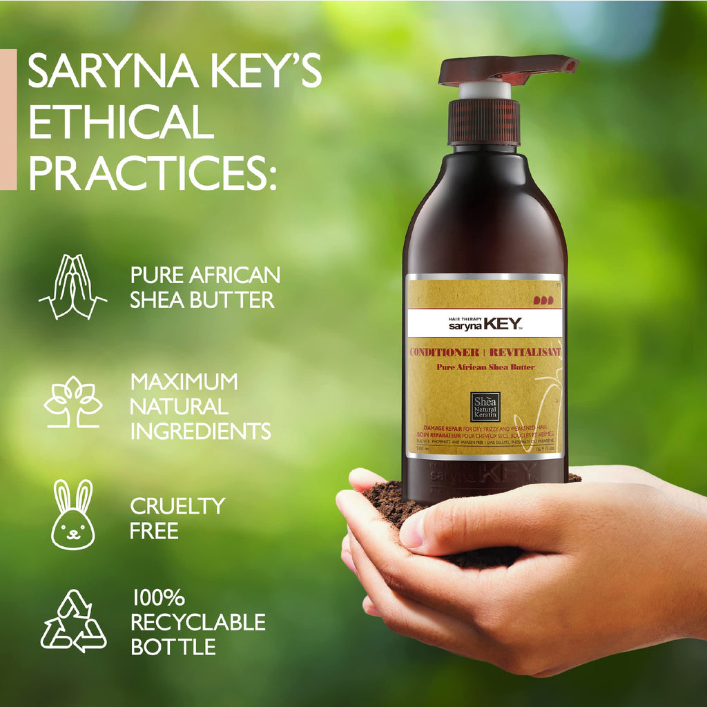 Saryna Key Damage Repair Treatment Conditioner – Pure African Shea Butter Hydration for Dry, Frizzy Hair (500ml/16.9oz)