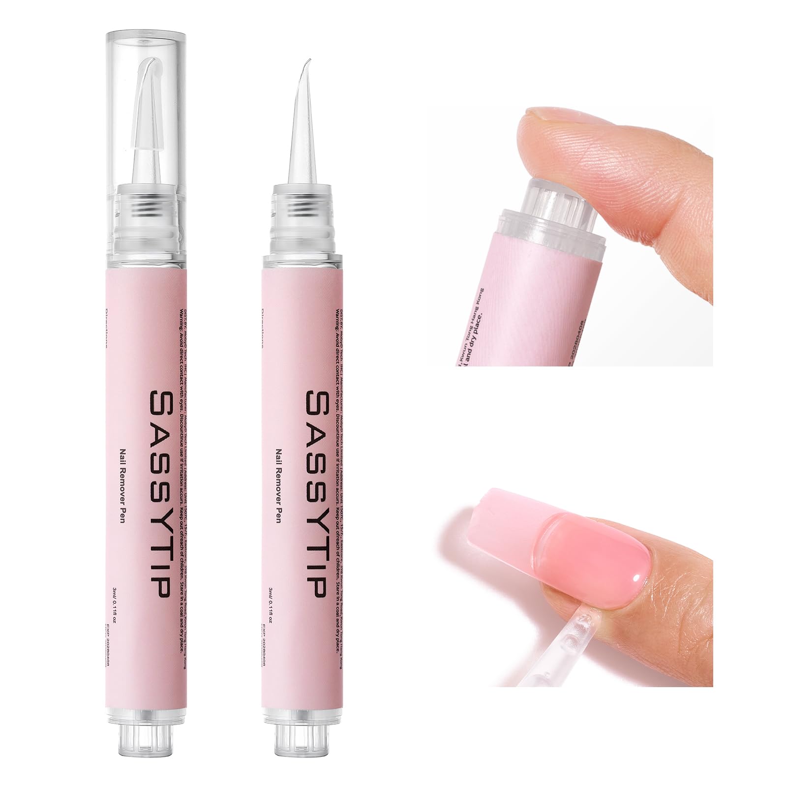 SASSYTIP Nail Glue Remover Pen – Acetone-Free, 30-Second Quick Removal (2 PCS)