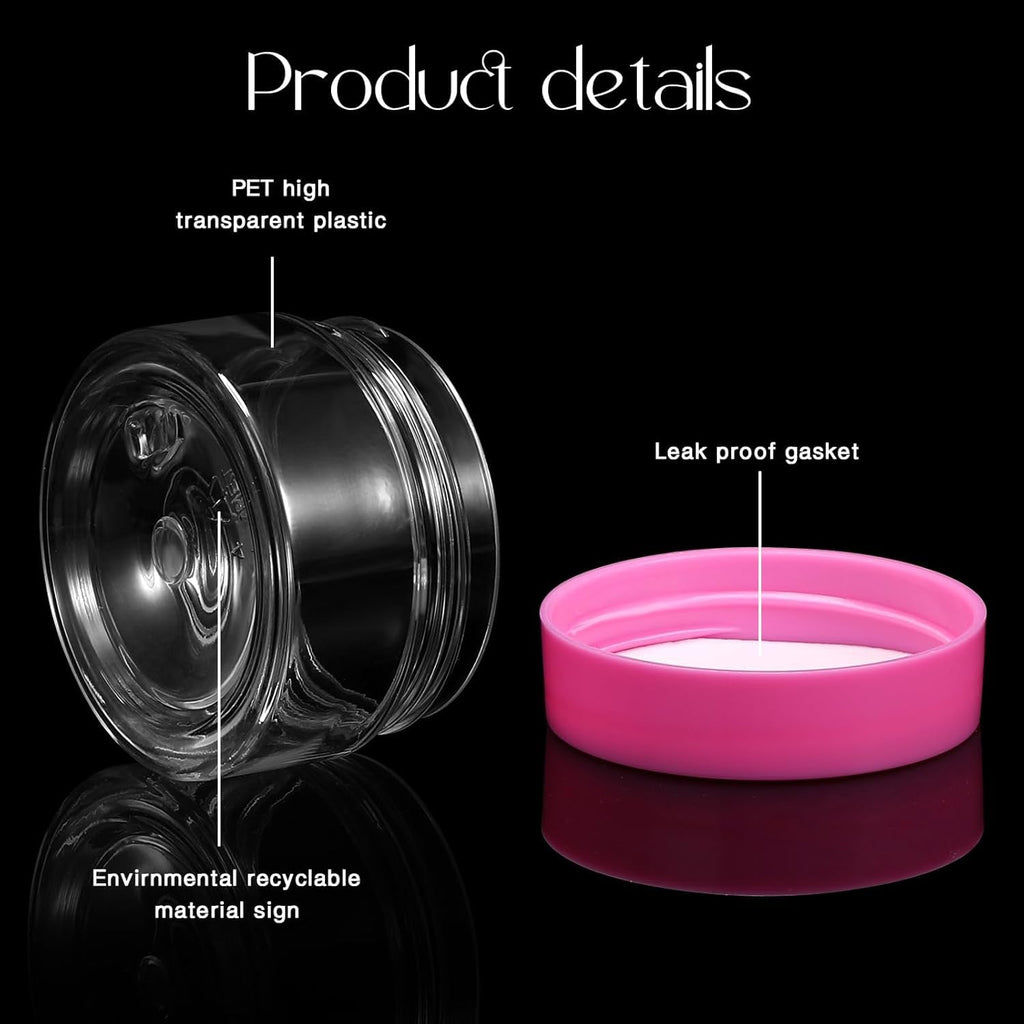 SATINIOR 36-Pack 2oz Plastic Jars with Lids – Wide Mouth, Airtight, Reusable Containers for Lotions, Creams, Ointments, Travel (Pink)