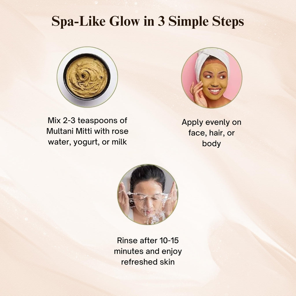 SATTVAYA Multani Mitti Powder – Pure Fuller’s Earth Face Pack for Oily Skin & Deep Cleansing