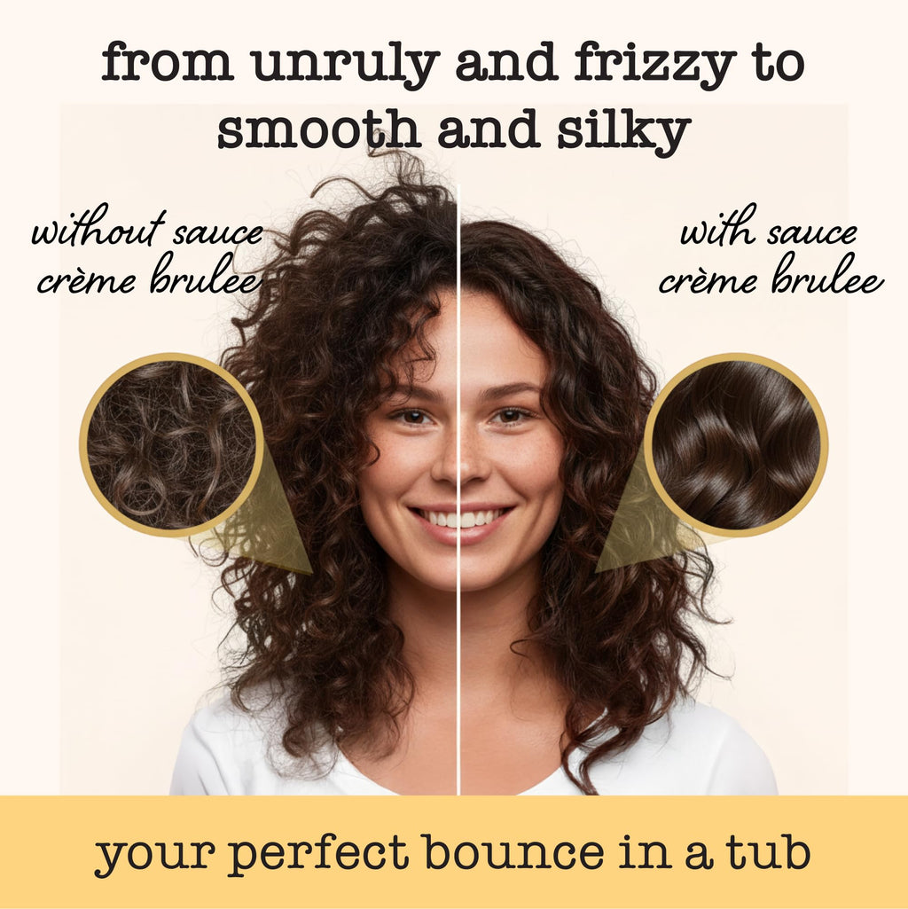 SAUCE BEAUTY Crème Brulee Curl Custard – Frizz Control & Curl Defining Cream for Wavy & Coily Hair