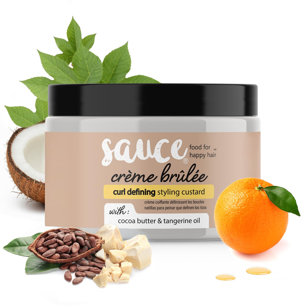 SAUCE BEAUTY Crème Brulee Curl Custard – Frizz Control & Curl Defining Cream for Wavy & Coily Hair