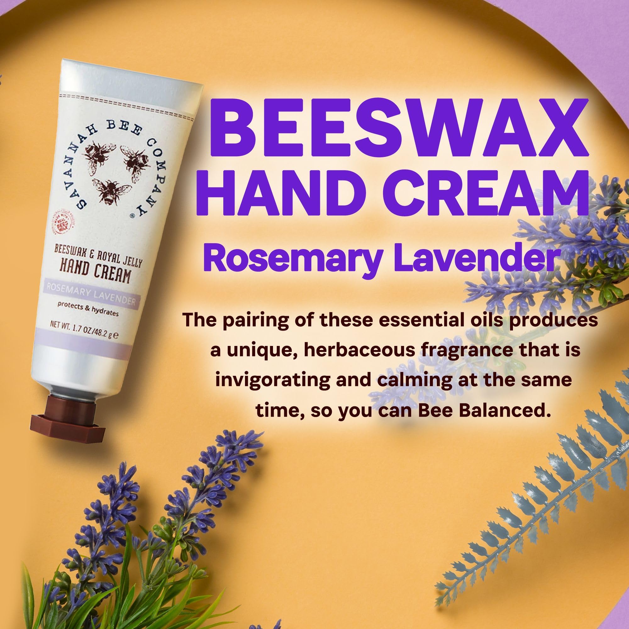 Savannah Bee Company Beeswax Hand Cream – Hydrating Hand Moisturizer & Repair Cream