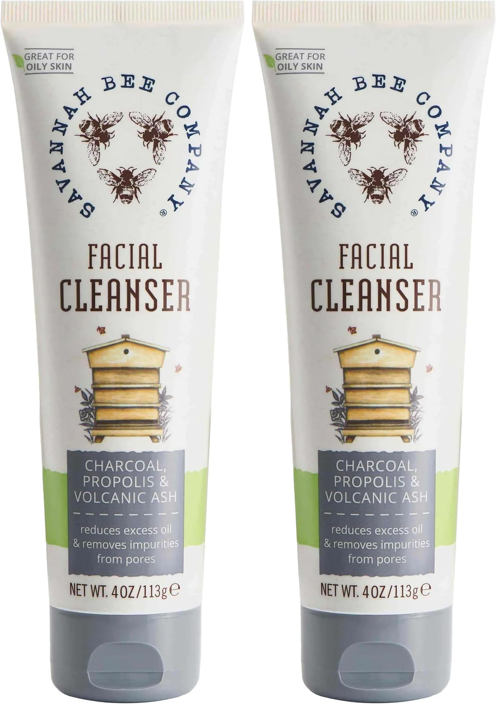 Savannah Bee Propolis Extract Cleanser - Volcanic Ash & Charcoal (Pack of 2)