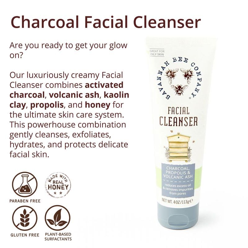 Savannah Bee Propolis Extract Cleanser - Volcanic Ash & Charcoal (Pack of 2)