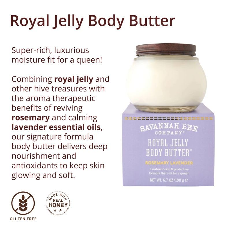 Savannah Bee Royal Jelly Body Butter – Rosemary Lavender (6.7 oz)