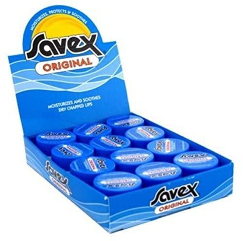 Savex Lip Balm Original 12 Pack (0.25 oz each) – Moisture & Shine