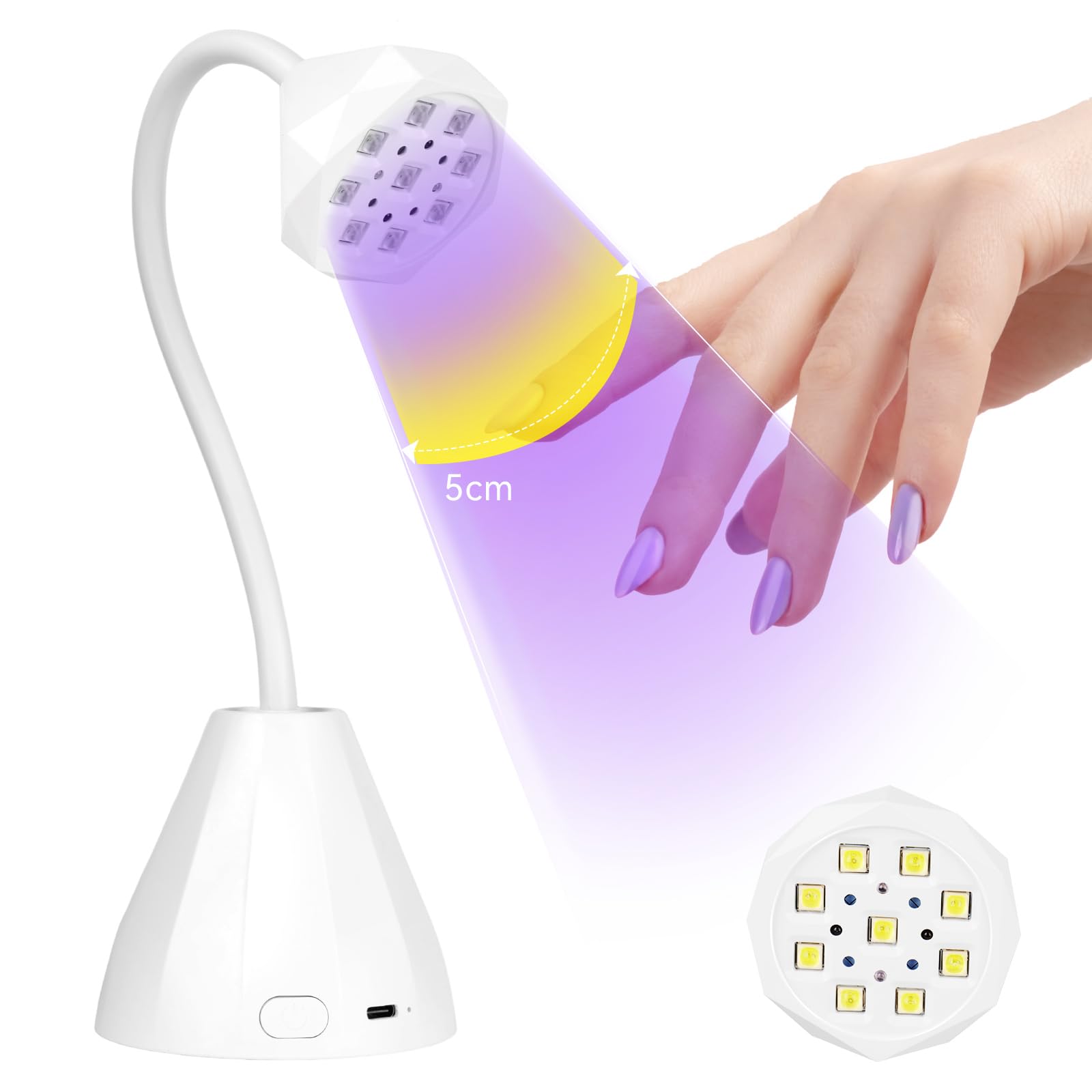 SAVILAND 27W UV Light for Gel Nails | Smart Sensor Gooseneck Lamp with 10s Flash Cure