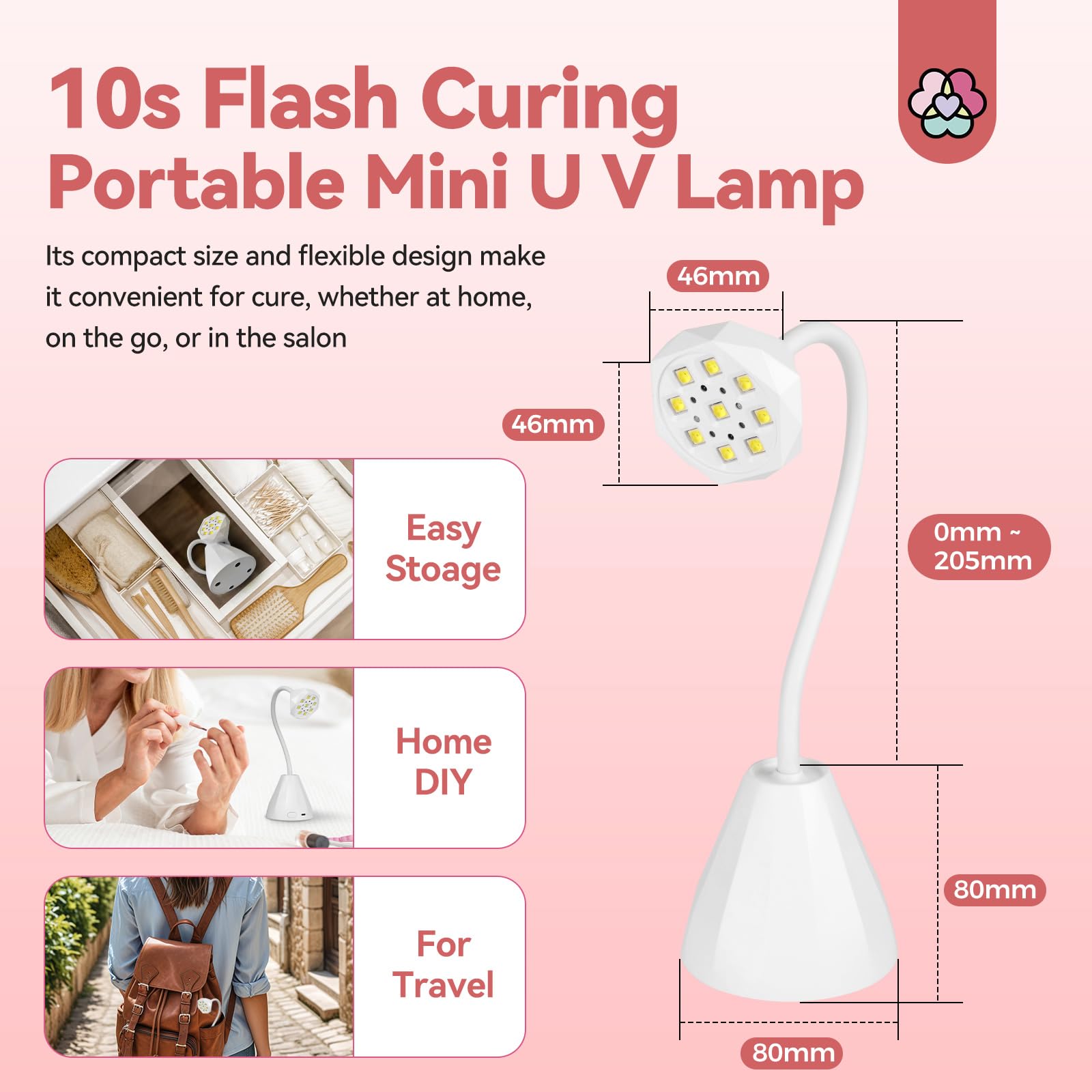 SAVILAND 27W UV Light for Gel Nails | Smart Sensor Gooseneck Lamp with 10s Flash Cure