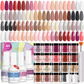 SAVILAND 49 PCS Dip Nails Starter Kit – 40 Colors, Air-Dry Formula, Base, Top Coat & Activator