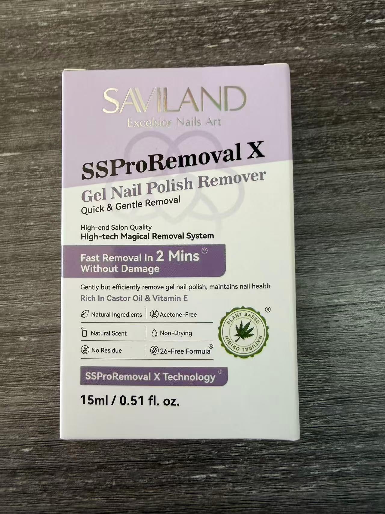 SAVILAND 2 Mins Gel Nail Polish Remover | SSProRemoval X Fast, Castor Oil & Vitamin E, 15 ml