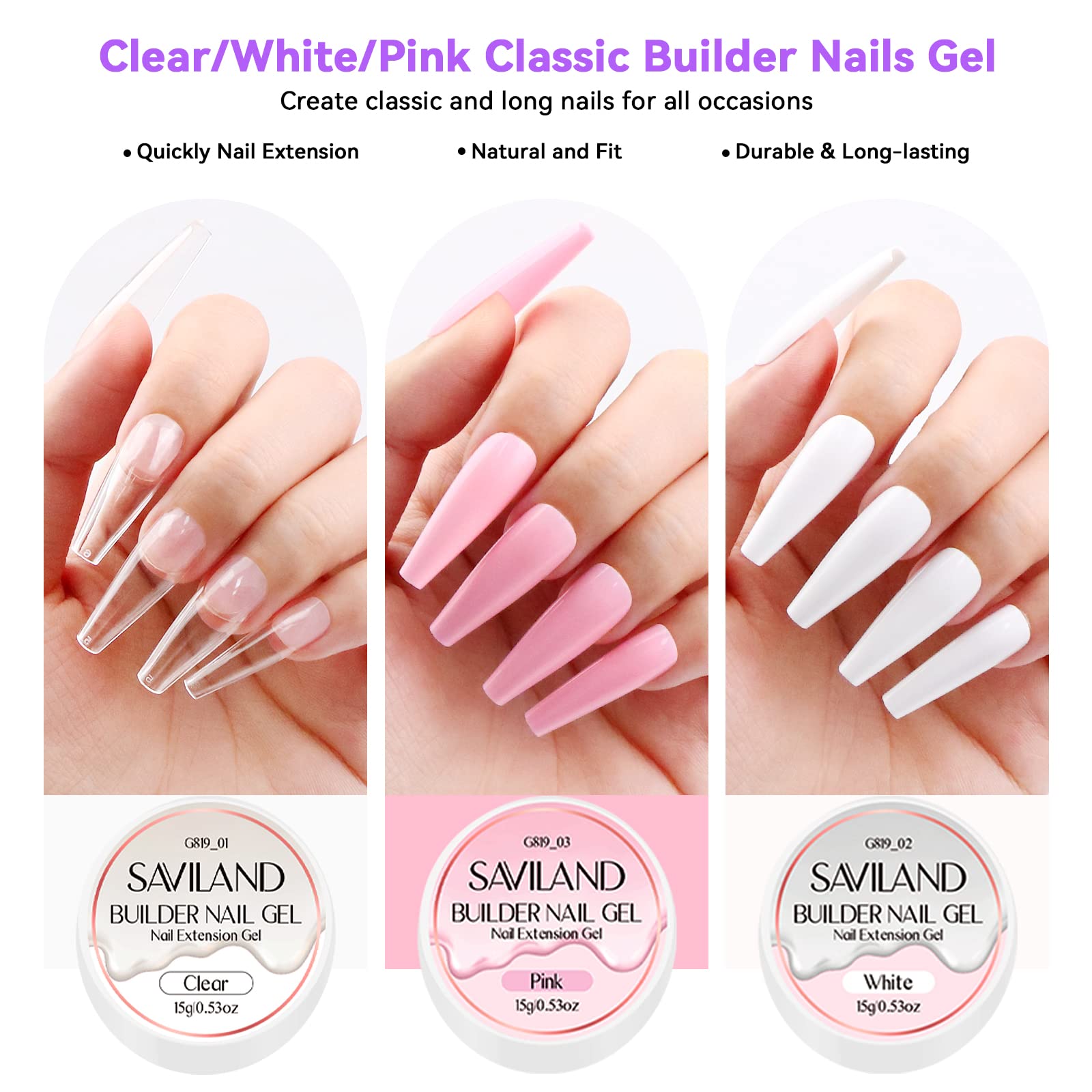 SAVILAND Acrylic Nail Kit with Drill – DIY Nail Extensions, Gel Polish & Portable Lamp