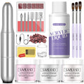 SAVILAND Acrylic Nail Kit with Drill Included – Clear, White & Pink Colors for DIY Nail Extensions