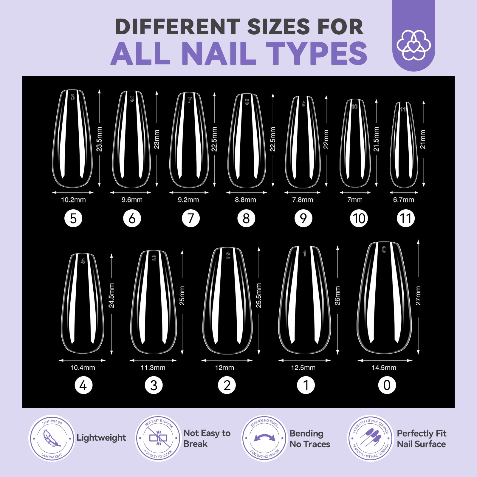 SAVILAND Gel Nail Kit with UV Light | At-Home Manicure Set with 500 Short Coffin Tips, 4-in-1 Glue, Drill & Mini Lamp