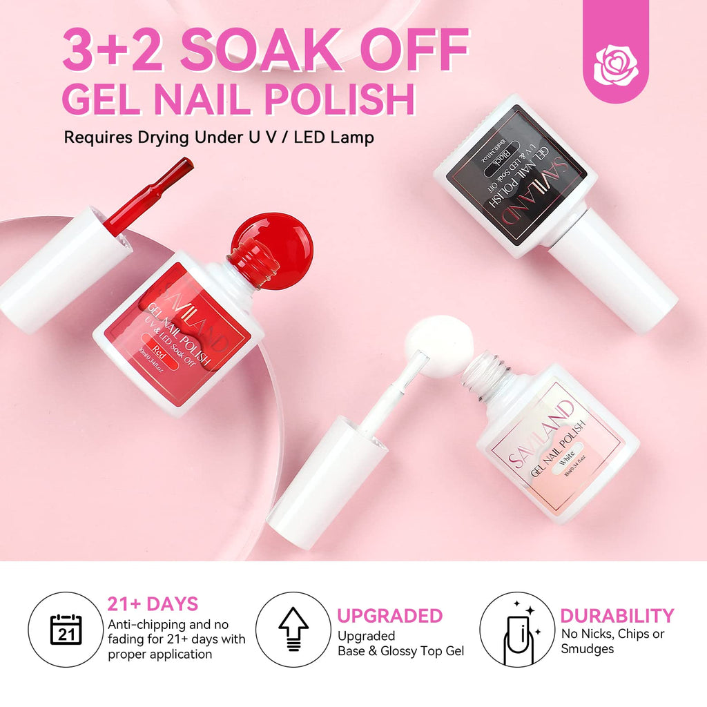 SAVILAND 1# Acrylic Nail Kit for Beginners — All-in-One Starter Set with Gel Polish, Drill & UV Light