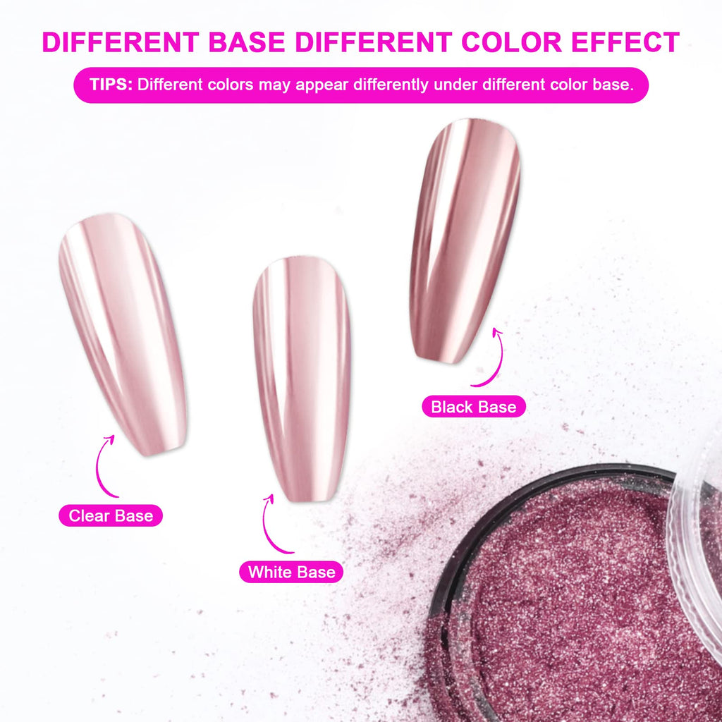 Saviland Chrome Nail Powder Set – 36 Colors, Mirror & Holographic Finish