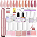 SAVILAND Builder Nail Gel Kit with Nail Drill — 6 Colors, 10 ml Gel, Mini UV Lamp