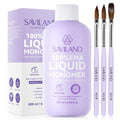 SAVILAND EMA Monomer Nail Liquid 200ml – Low-Odor, MMA-Free, 3 Brush Kit