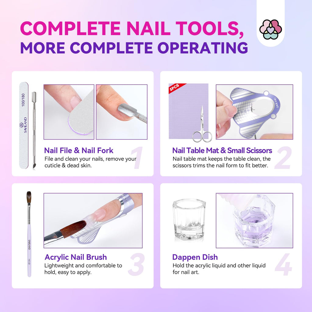 SAVILAND Acrylic Nail Kit with Drill & Essentials | Beginner DIY Salon Quality