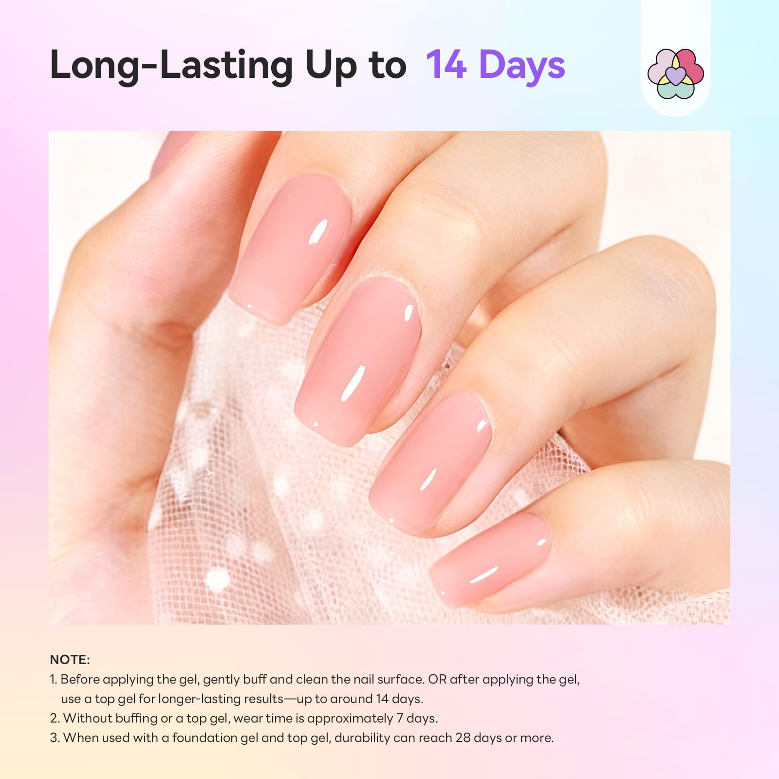 SAVILAND One-Step Gel Nail Polish Kit – Sheer Jelly Nude 5-in-1, Quick-Cure UV Lamp, Home DIY Manicure