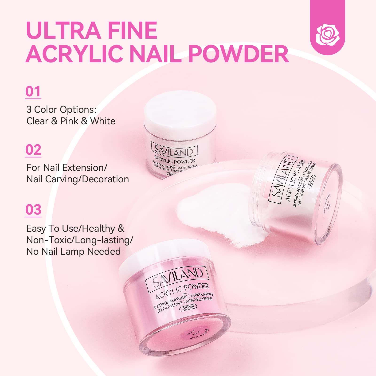 SAVILAND 1# Acrylic Nail Kit for Beginners — All-in-One Starter Set with Gel Polish, Drill & UV Light