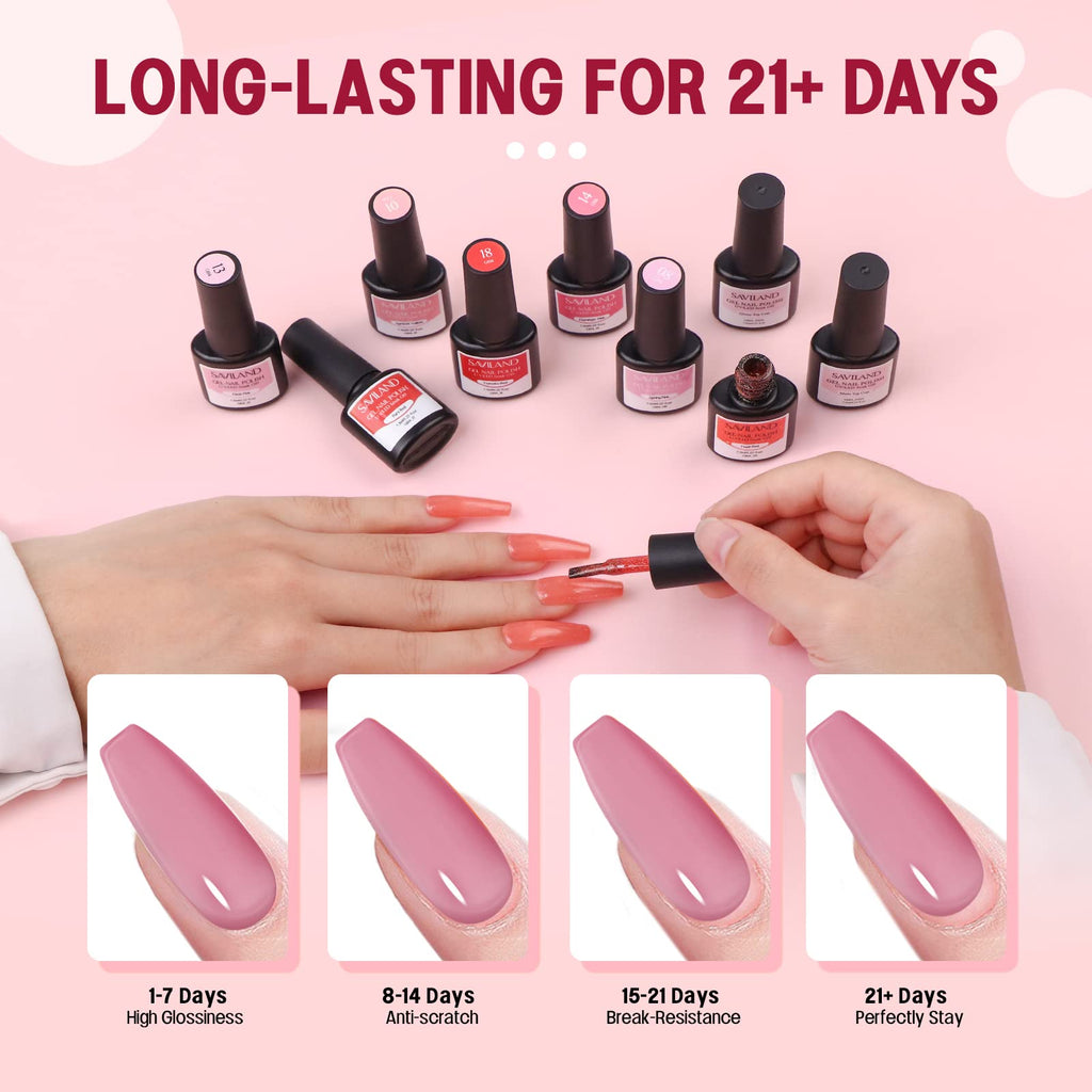 SAVILAND Jelly Gel Nail Polish Set – 30 Colors, 180 Finishes (Sheer, Matte, Glossy)
