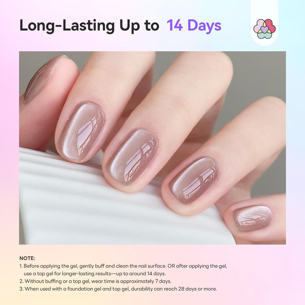 SAVILAND One-Step Gel Nail Polish Kit – Lilac Haze Cat Eye 5-in-1 Gel with Mini UV Lamp (15ml)