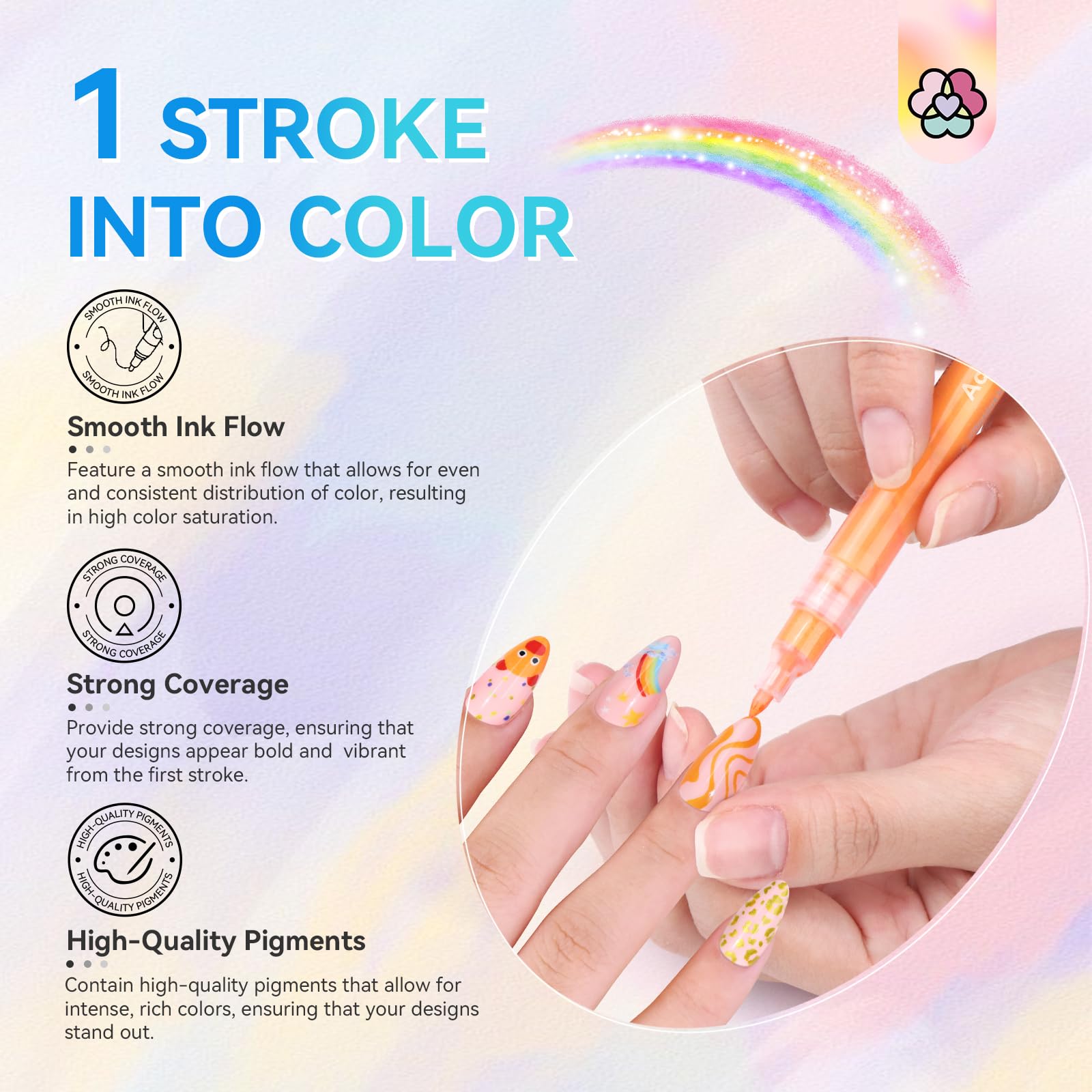 SAVILAND Nail Art Pens Set – 12 Colors, 0.7mm Fine Tip for Precise DIY Nail Art