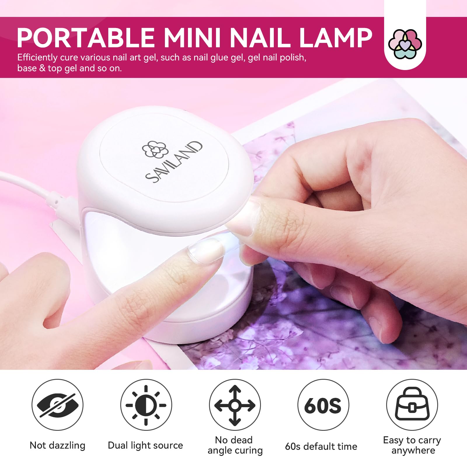 SAVILAND Builder Nail Gel Kit with Nail Drill — 6 Colors, 10 ml Gel, Mini UV Lamp