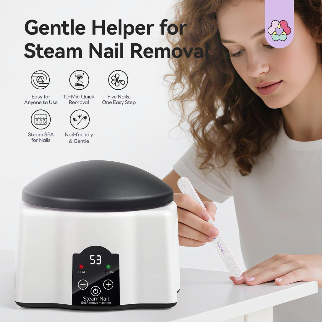 SAVILAND Nail Soaking Bowl – Gentle Steam Gel Polish Remover for Home Use