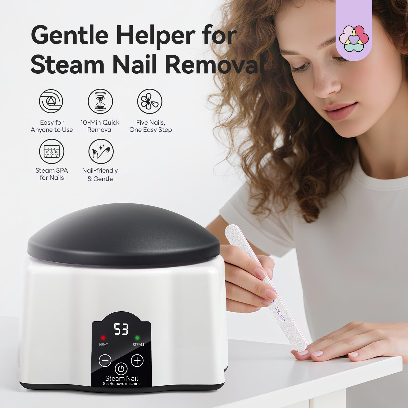SAVILAND Nail Soaking Bowl – Gentle Steam Gel Polish Remover for Home Use