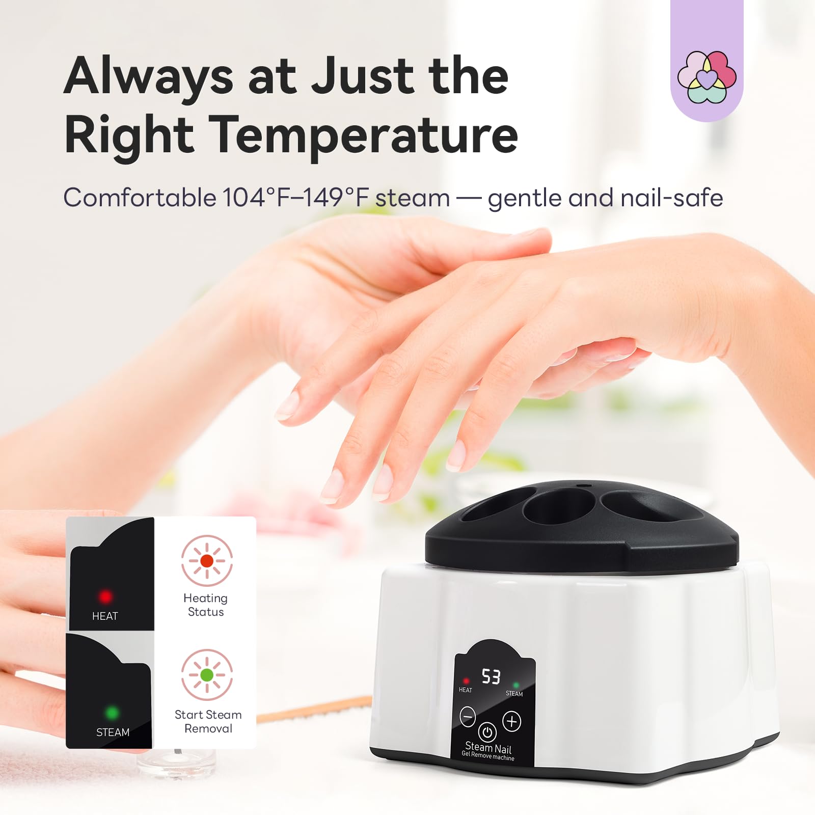 SAVILAND Nail Soaking Bowl – Gentle Steam Gel Polish Remover for Home Use