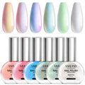 SAVILAND Pearlescent Nail Polish Set – 6-Color Quick-Dry Mermaid Nail Lacquer with Castor Oil (12-Free) – Aurora Collection
