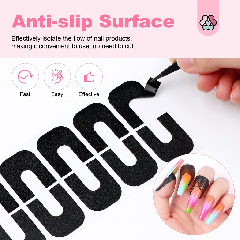 SAVILAND Nail Polish Protector for Fingers - 100 Pcs U-Shaped Cuticle Guards for Nail Art, Gel Polish & UV Protection