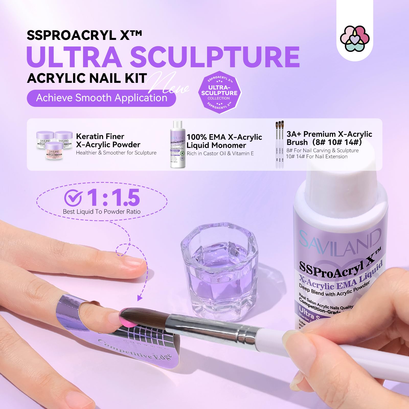SAVILAND Professional Acrylic Nail Kit with Drill – SSProAcryl X Complete DIY Salon Set